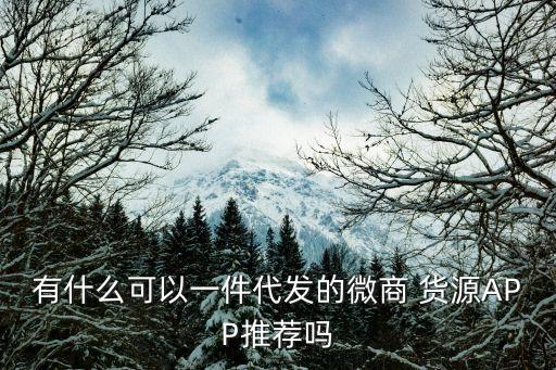 有什么可以一件代发的微商 货源APP推荐吗