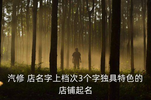 汽修 店名字上档次3个字独具特色的店铺起名