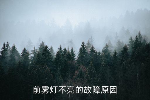 雾灯线电弱怎么回事,雾灯一个亮一个不亮怎么回事