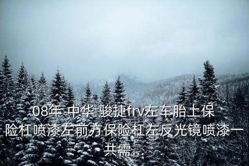 08年 中华 骏捷frv左车胎上保险杠喷漆左前方保险杠左反光镜喷漆一共需...