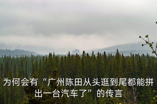 为何会有“广州陈田从头逛到尾都能拼出一台汽车了”的传言
