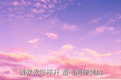 请教教怎样开 蓄电池修复店