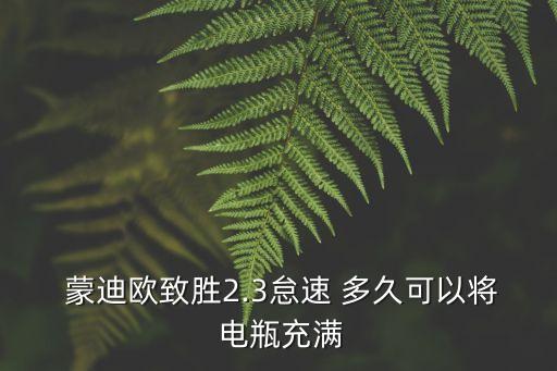  蒙迪欧致胜2.3怠速 多久可以将 电瓶充满