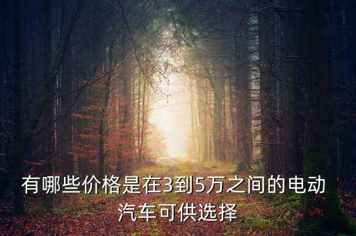 有哪些价格是在3到5万之间的电动 汽车可供选择