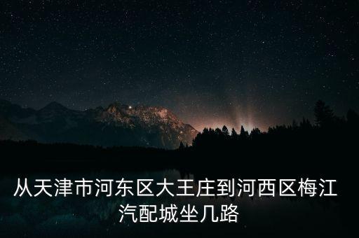 从天津市河东区大王庄到河西区梅江 汽配城坐几路