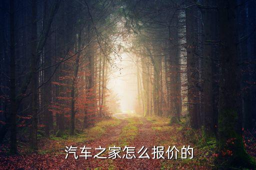  汽车之家怎么报价的