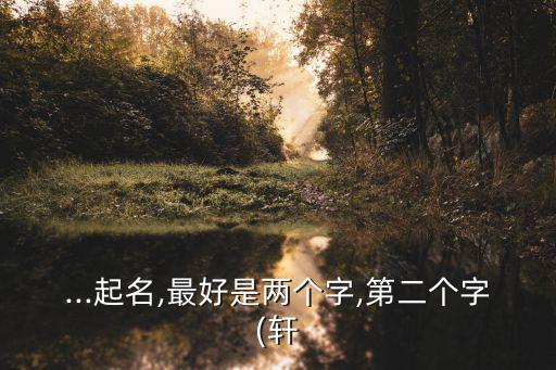 ...起名,最好是两个字,第二个字(轩