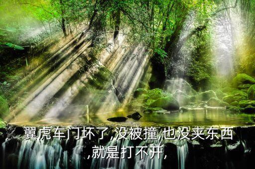  翼虎车门坏了,没被撞,也没夹东西,就是打不开,