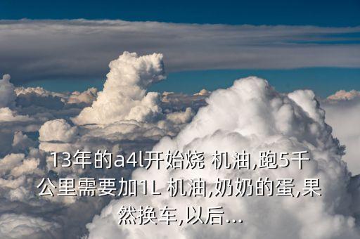 13年的a4l开始烧 机油,跑5千公里需要加1L 机油,奶奶的蛋,果然换车,以后...