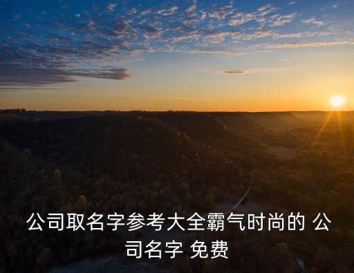  公司取名字参考大全霸气时尚的 公司名字 免费