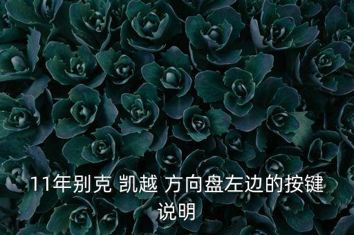 11年别克 凯越 方向盘左边的按键说明