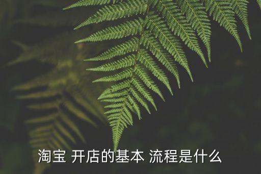 淘宝 开店的基本 流程是什么