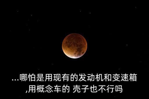 ...哪怕是用现有的发动机和变速箱,用概念车的 壳子也不行吗