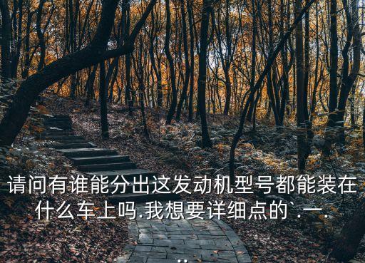 请问有谁能分出这发动机型号都能装在什么车上吗.我想要详细点的`.一...
