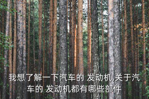 我想了解一下汽车的 发动机,关于汽车的 发动机都有哪些部件