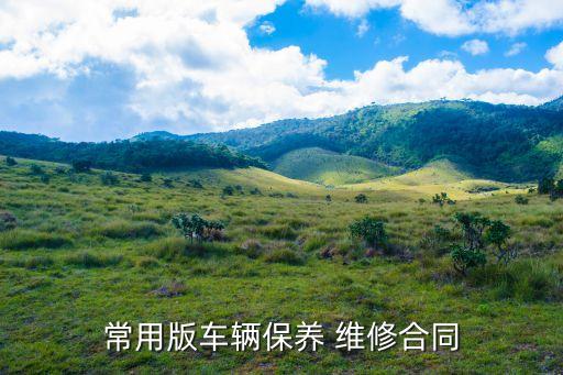常用版车辆保养 维修合同