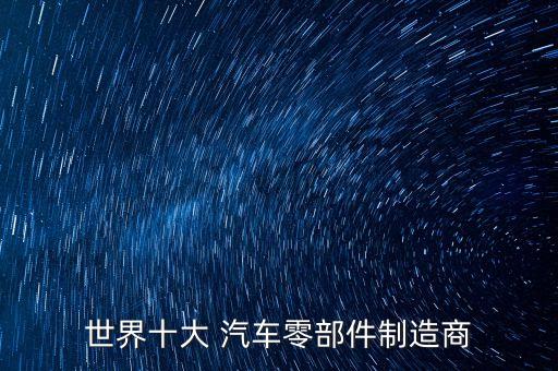 世界十大 汽车零部件制造商