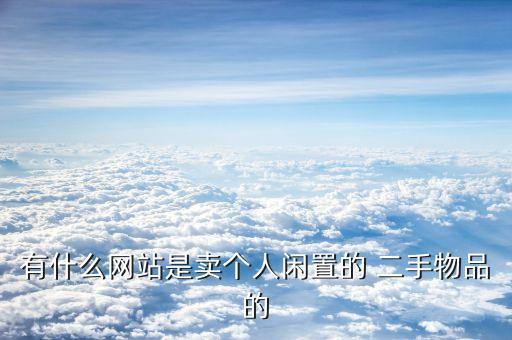 有什么网站是卖个人闲置的 二手物品的