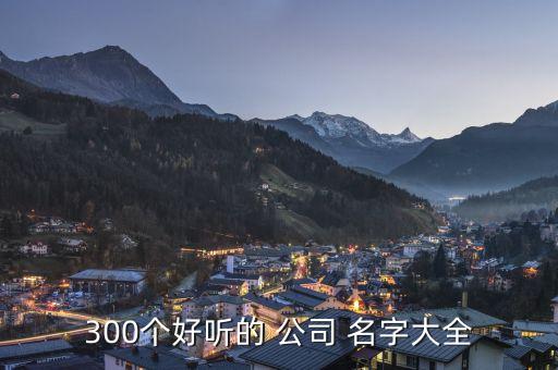 300个好听的 公司 名字大全