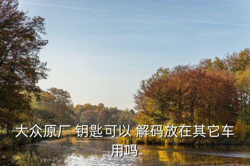 大众原厂 钥匙可以 解码放在其它车用吗