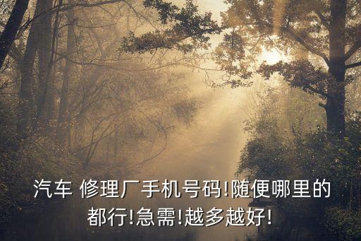 附近汽车修理厂电话号码查询