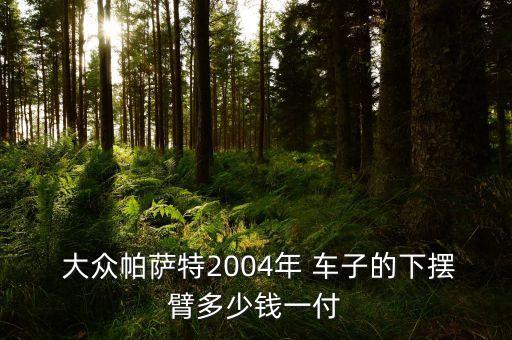  大众帕萨特2004年 车子的下摆臂多少钱一付