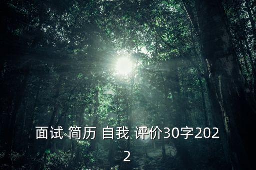 面试 简历 自我 评价30字2022