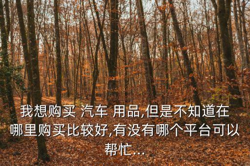 我想购买 汽车 用品,但是不知道在哪里购买比较好,有没有哪个平台可以帮忙...