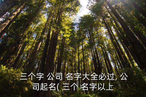  三个字 公司 名字大全必过, 公司起名( 三个 名字以上