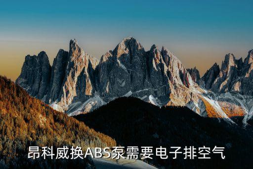 昂科威换ABS泵需要电子排空气