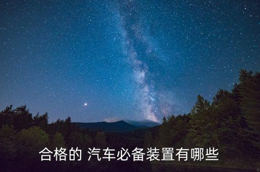 合格的 汽车必备装置有哪些
