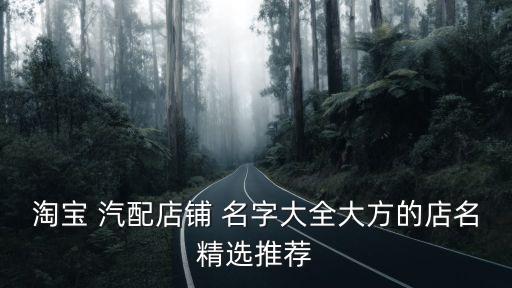 淘宝 汽配店铺 名字大全大方的店名精选推荐