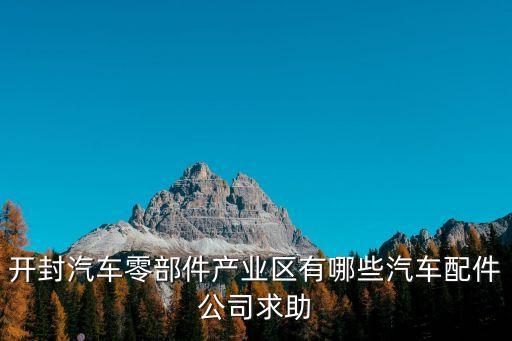 开封汽车零部件产业区有哪些汽车配件公司求助