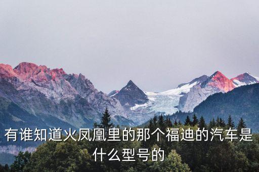有谁知道火凤凰里的那个福迪的汽车是什么型号的