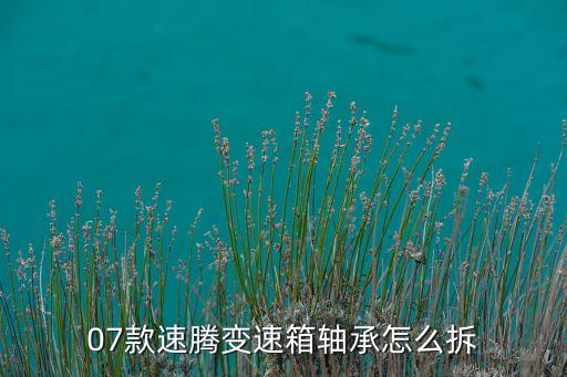 07款速腾变速箱轴承怎么拆