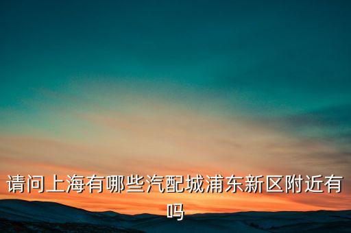 请问上海有哪些汽配城浦东新区附近有吗
