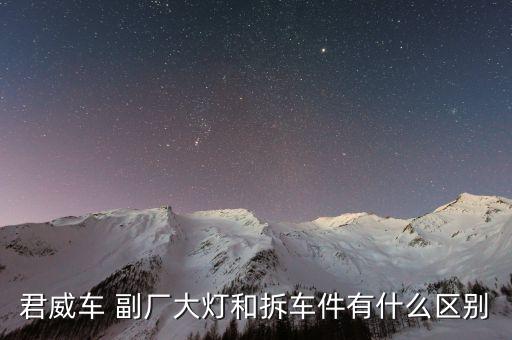 君威车 副厂大灯和拆车件有什么区别