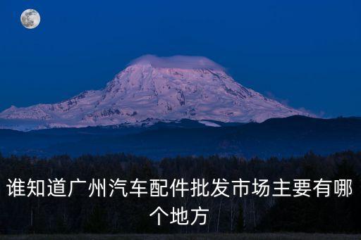 谁知道广州汽车配件批发市场主要有哪个地方