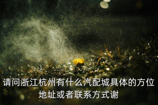 请问浙江杭州有什么汽配城具体的方位地址或者联系方式谢