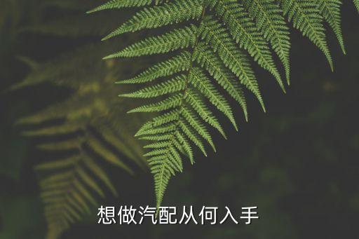 想做汽配从何入手