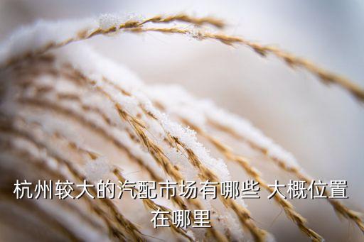 杭州较大的汽配市场有哪些 大概位置在哪里