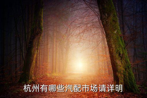 杭州汽配，杭州有哪些汽配市场分别在什么位置