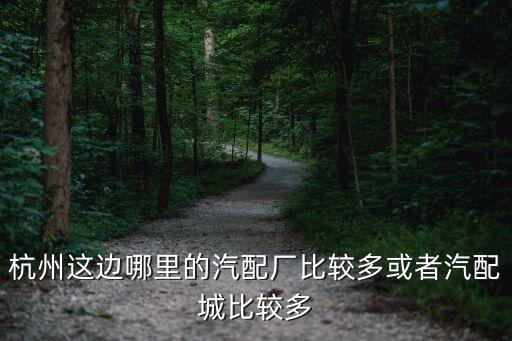 杭州这边哪里的汽配厂比较多或者汽配城比较多