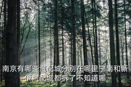 南京有哪些汽配城分别在哪里宁南和新伊汽配城都拆了不知道哪