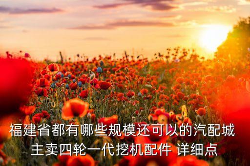 福建省都有哪些规模还可以的汽配城 主卖四轮一代挖机配件 详细点