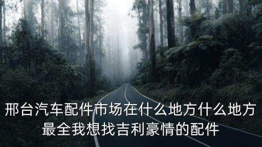 邢台汽车配件市场在什么地方什么地方最全我想找吉利豪情的配件