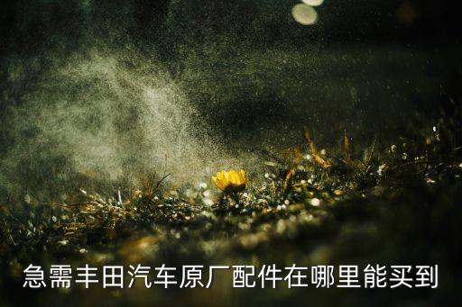 急需丰田汽车原厂配件在哪里能买到