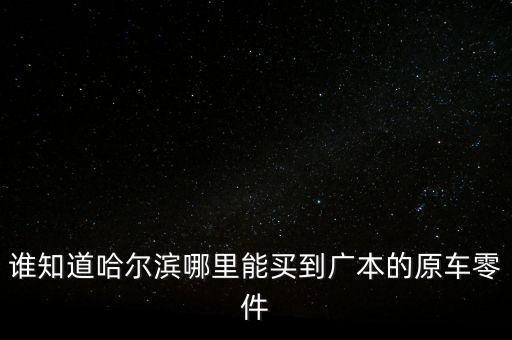 谁知道哈尔滨哪里能买到广本的原车零件