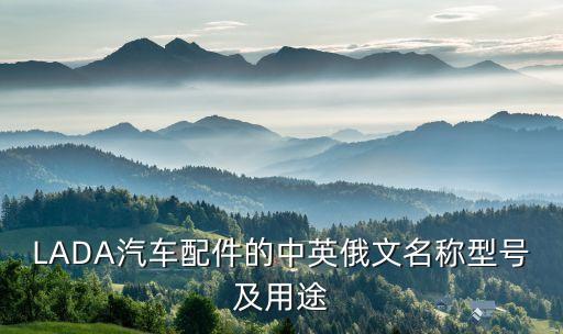 LADA汽车配件的中英俄文名称型号及用途
