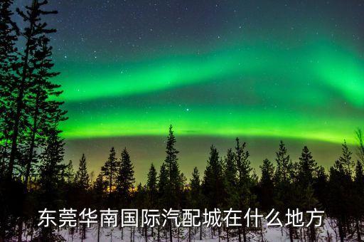 东莞华南国际汽配城在什么地方